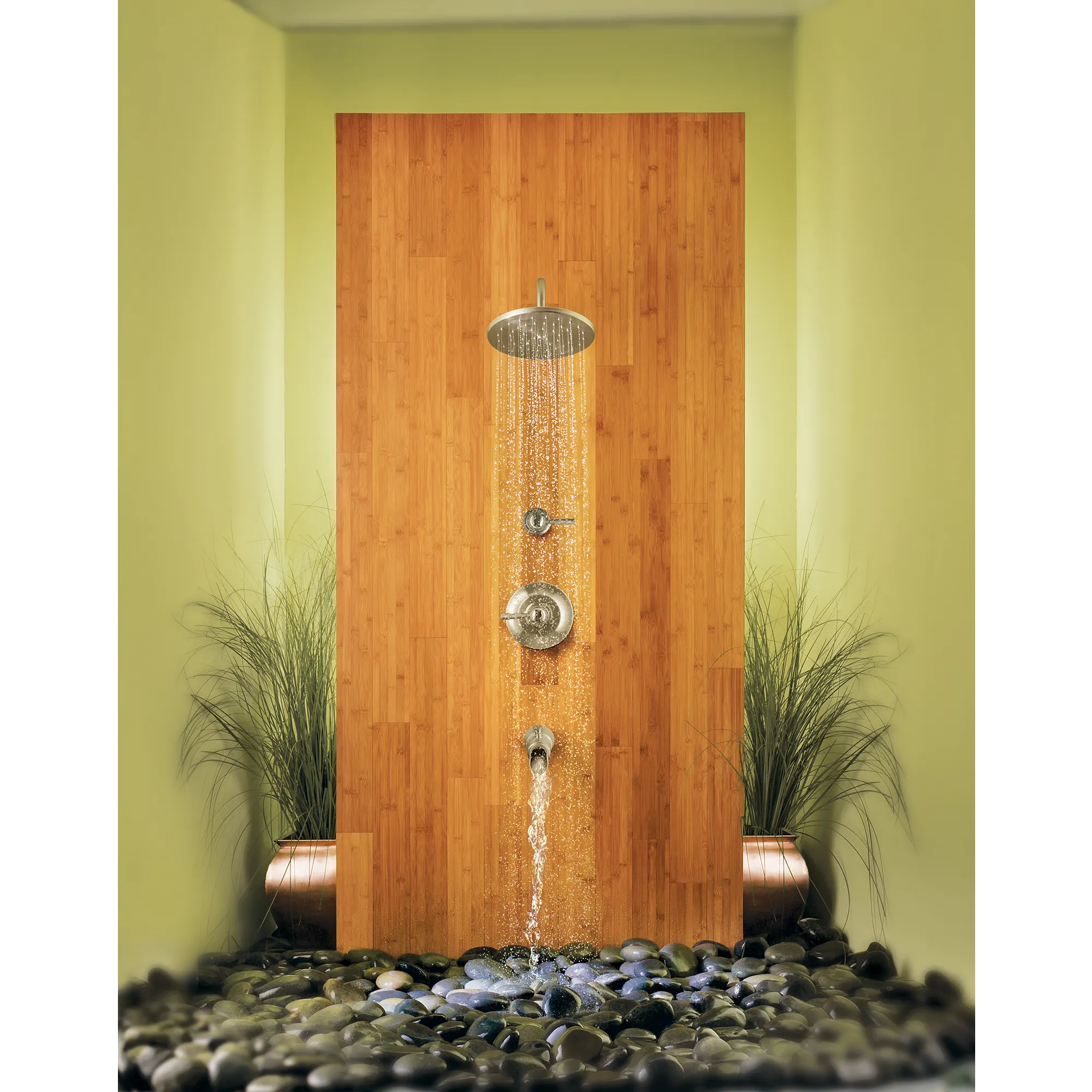Bamboo Brushed nickel Posi-Temp(R) tub/shower - Image 2