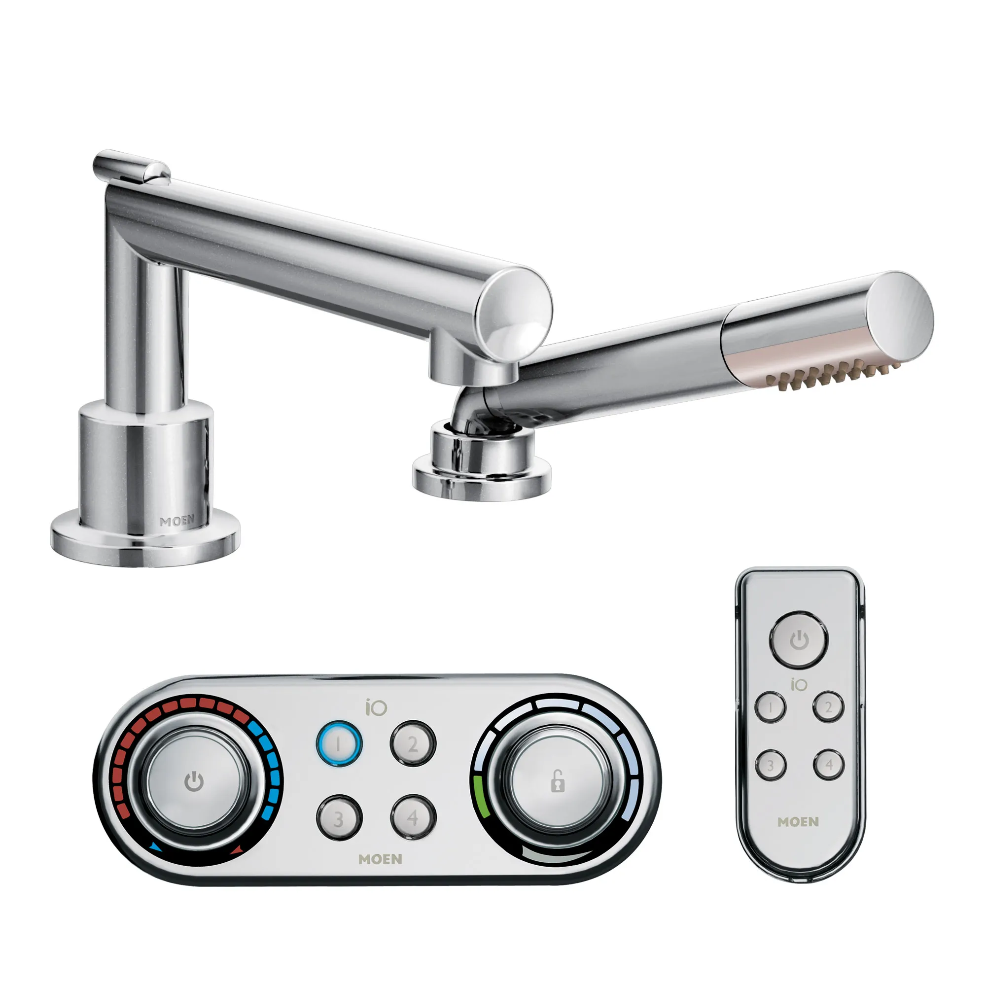 Arris Chrome Roman Tub Faucet including Handheld Shower IO Digital(R) Technology - Image 3