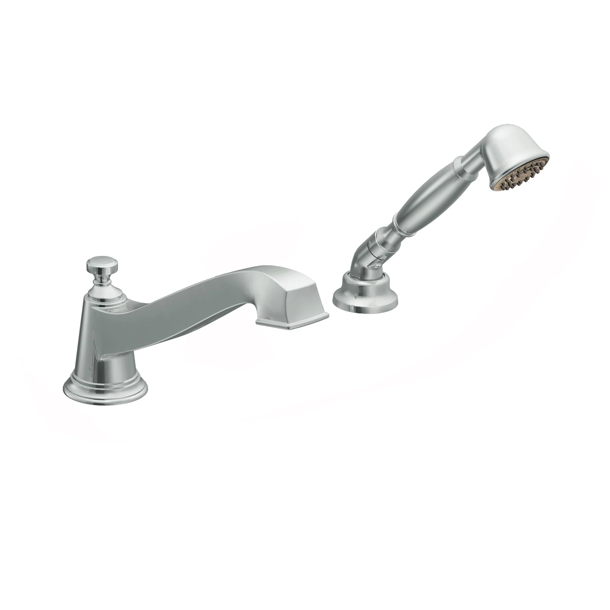 Rothbury Chrome low arc roman tub faucet includes hand shower