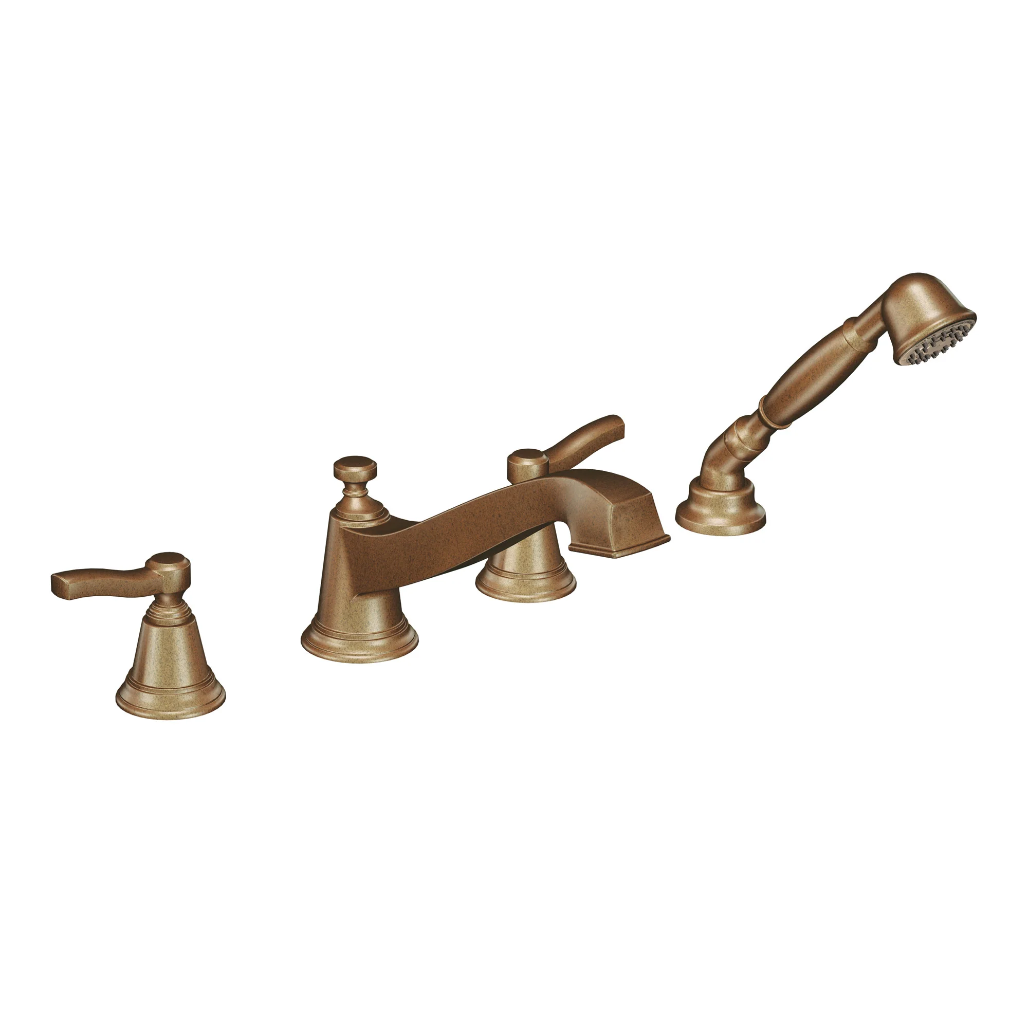 Rothbury Chrome Two-Handle Low Arc Roman Tub Faucet including Handheld Shower - Image 10