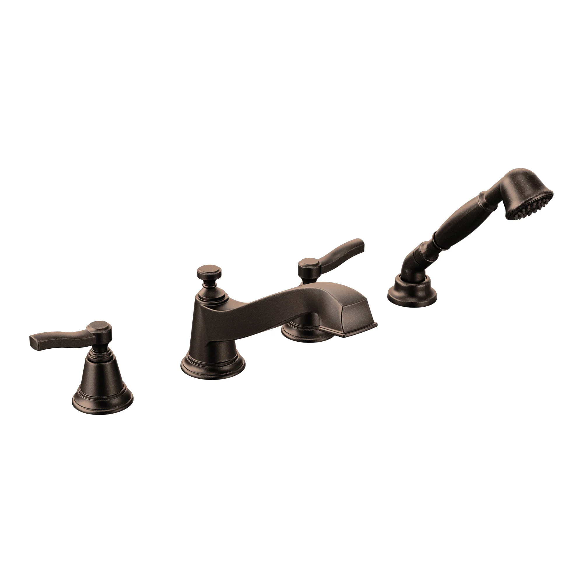 Rothbury Chrome Two-Handle Low Arc Roman Tub Faucet including Handheld Shower - Image 4
