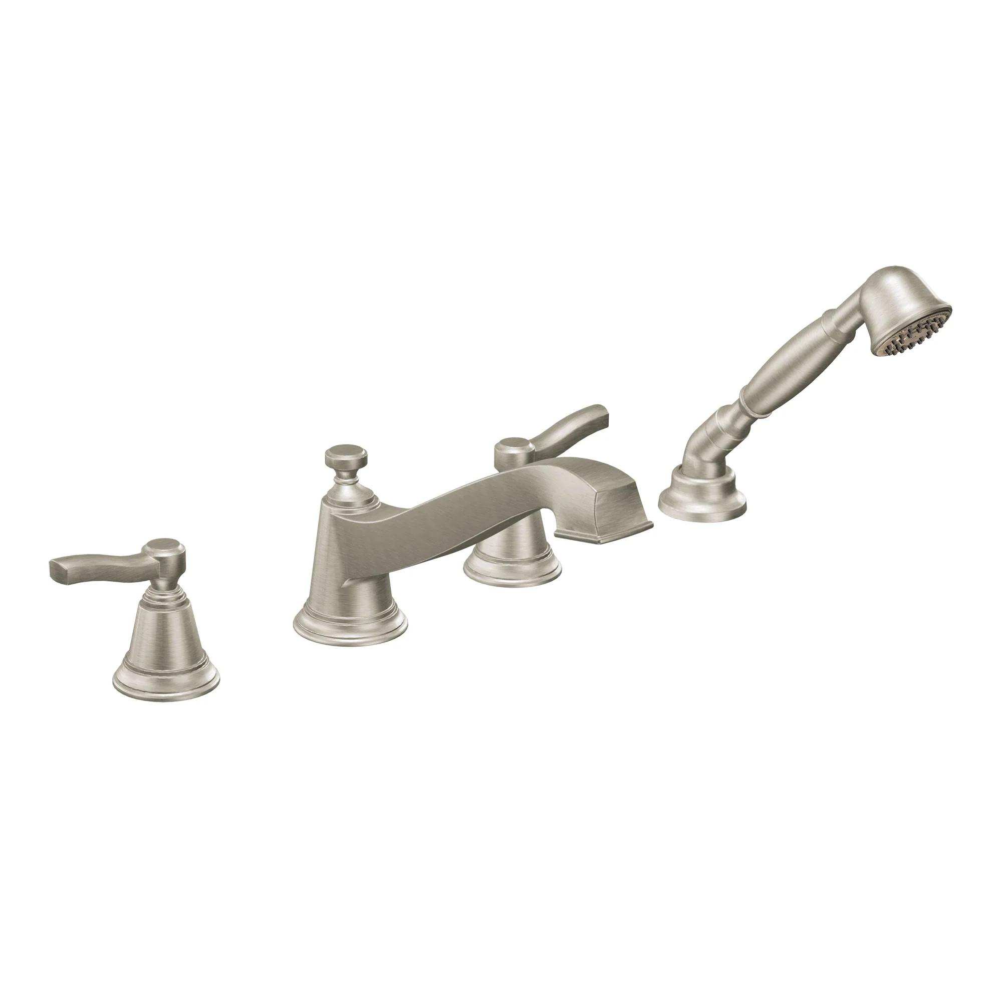 Rothbury Chrome Two-Handle Low Arc Roman Tub Faucet including Handheld Shower - Image 7