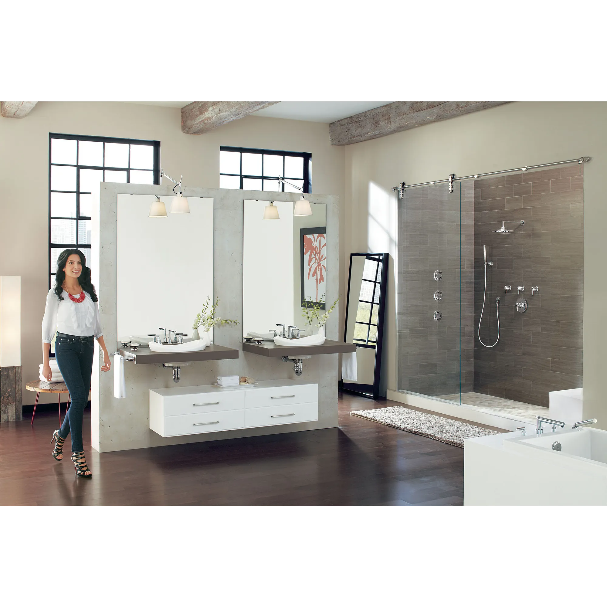 Arris Chrome Two-Handle Roman Tub Faucet - Image 3