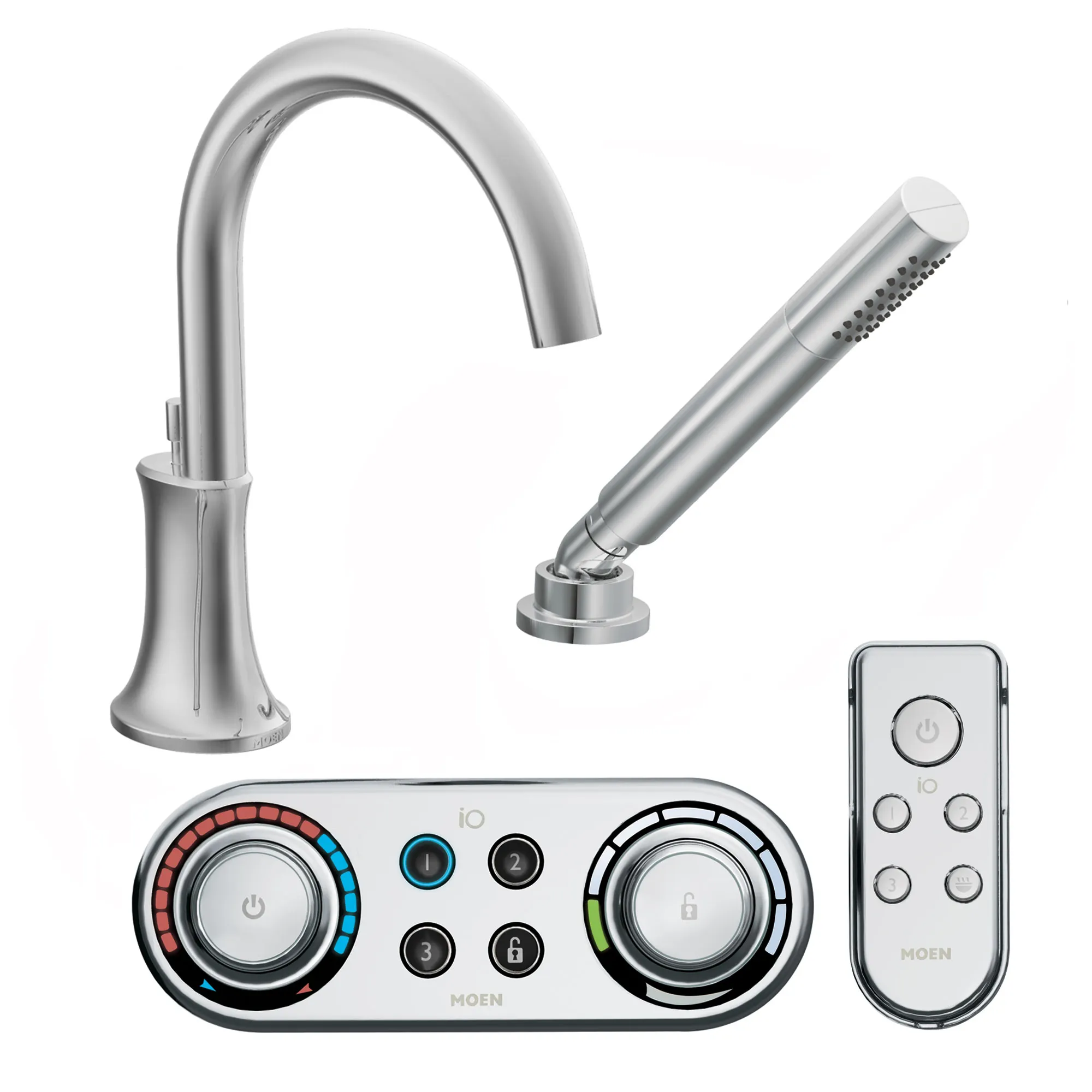 Icon Chrome high arc roman tub faucet includes hand shower - Image 3