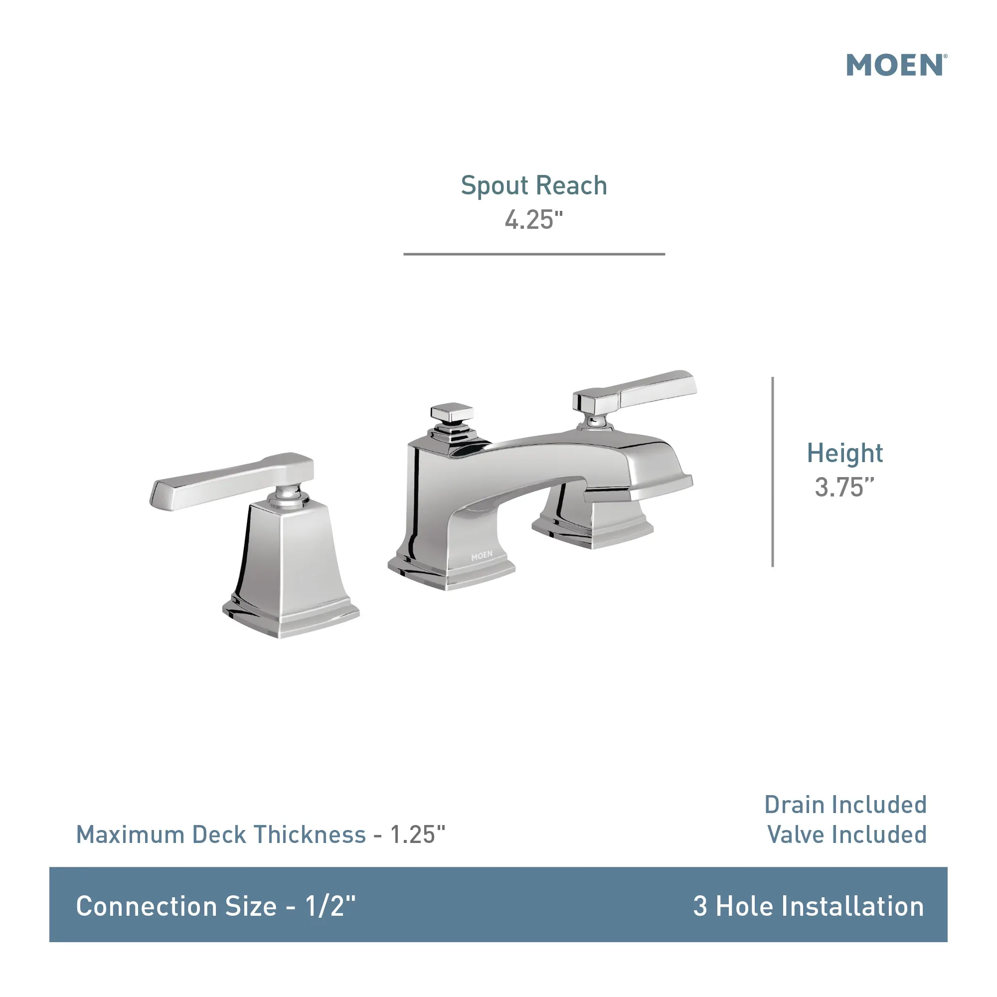 Boardwalk Two-Handle Widespread Bathroom Sink Faucet - Image 3