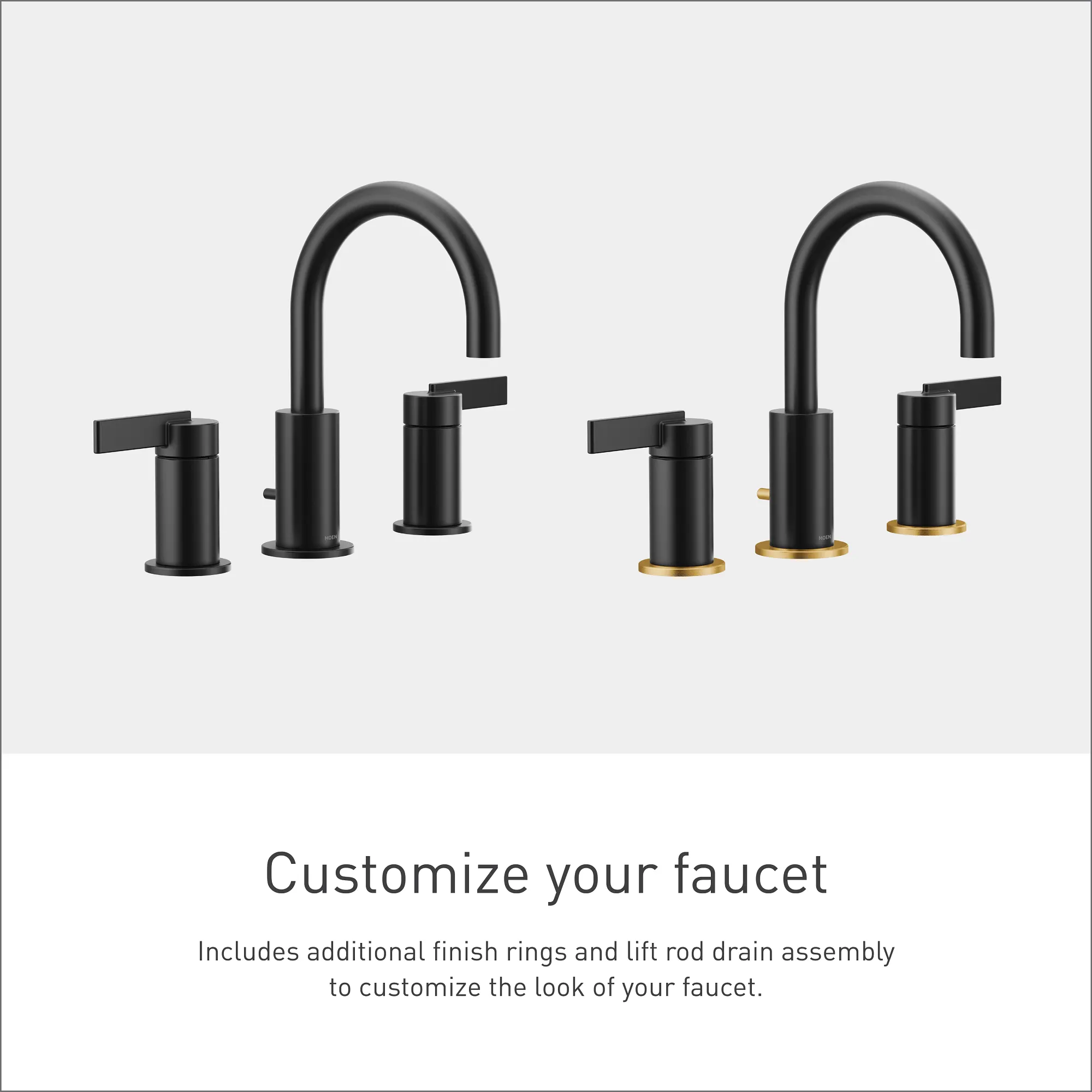 Cia Chrome two-handle high arc bathroom faucet - Image 8