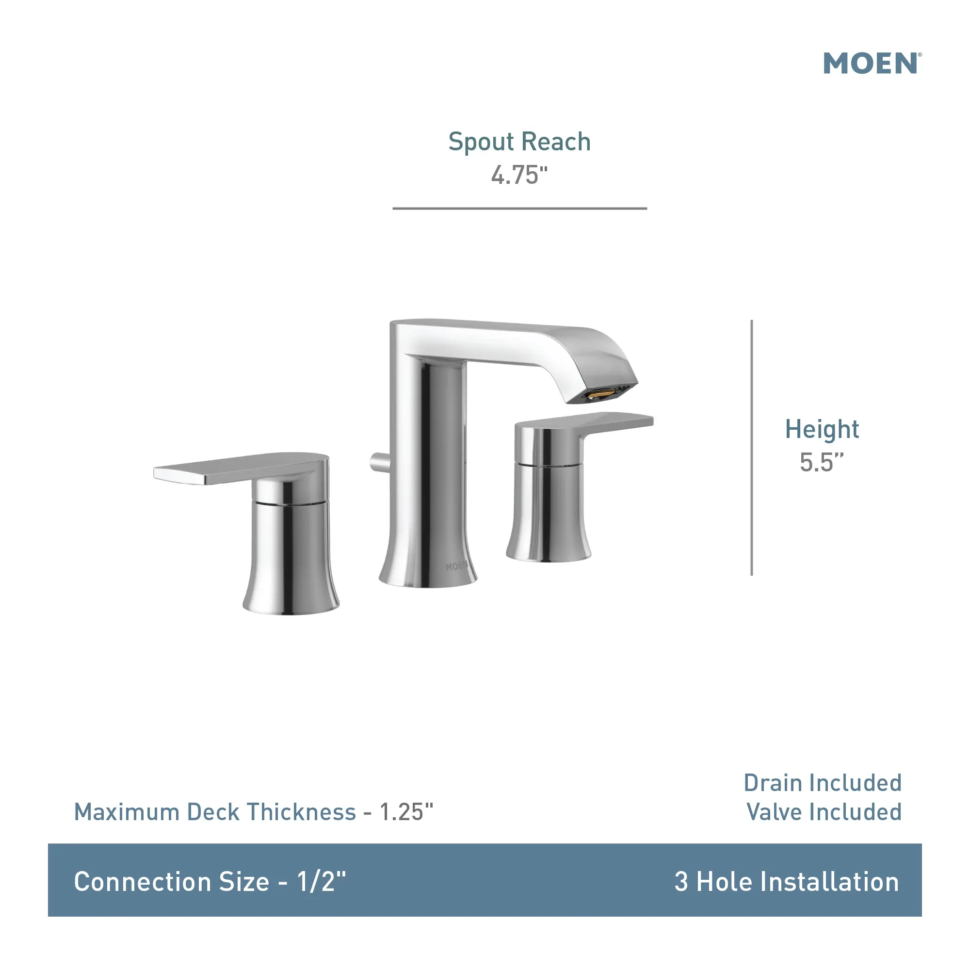 Genta LX Two-Handle Widespread Bathroom Sink Faucet - Image 4