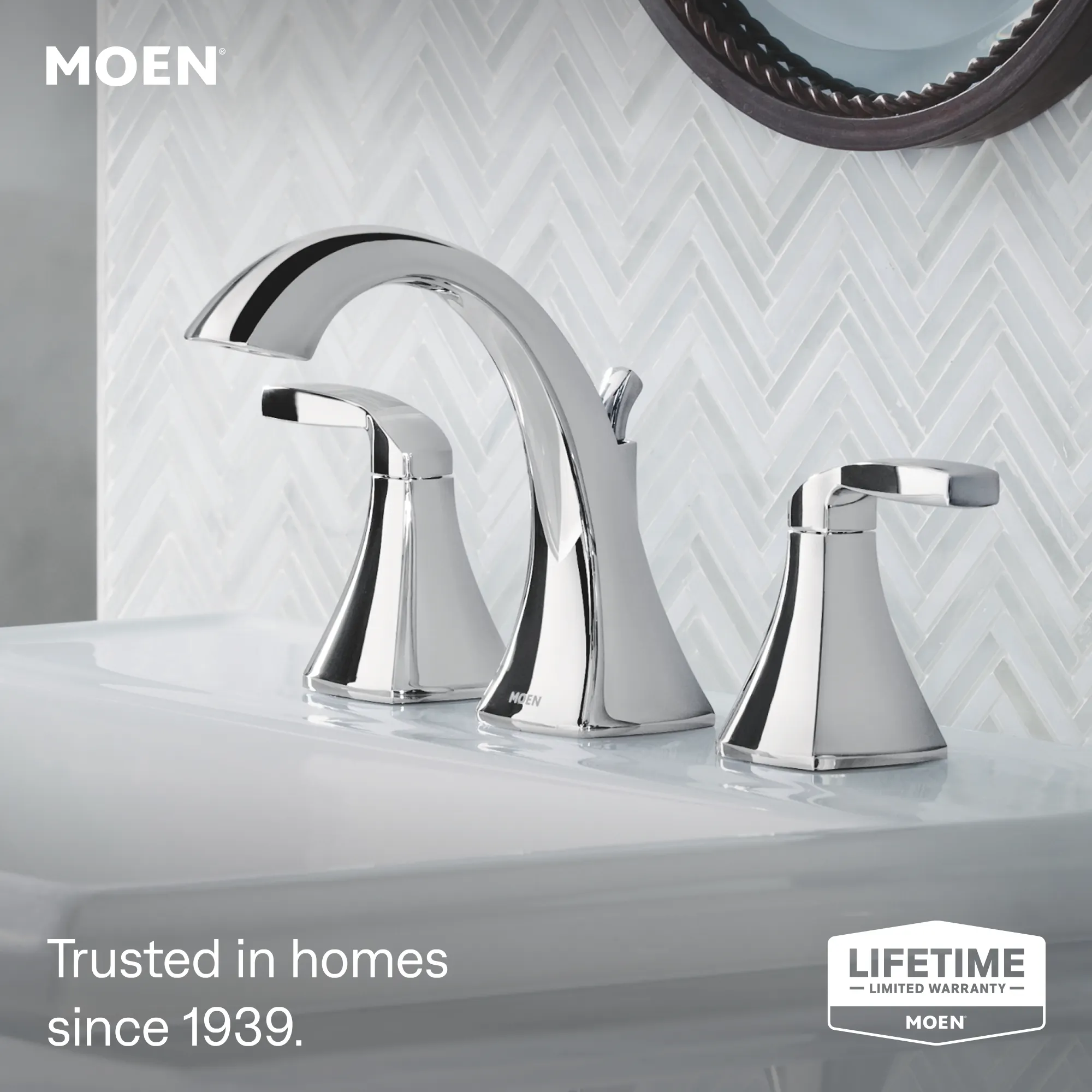 Voss Chrome two-handle high arc bathroom faucet - Image 5