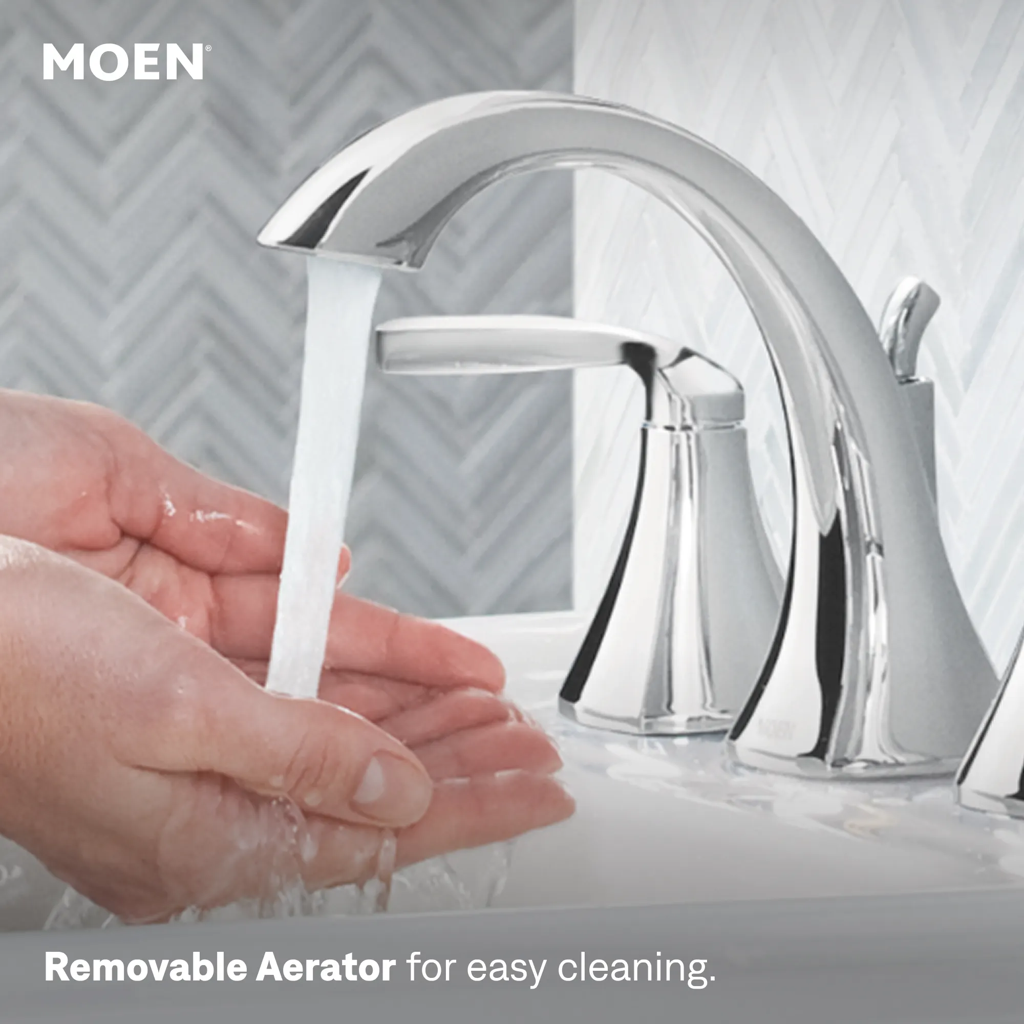 Voss Chrome two-handle high arc bathroom faucet - Image 7