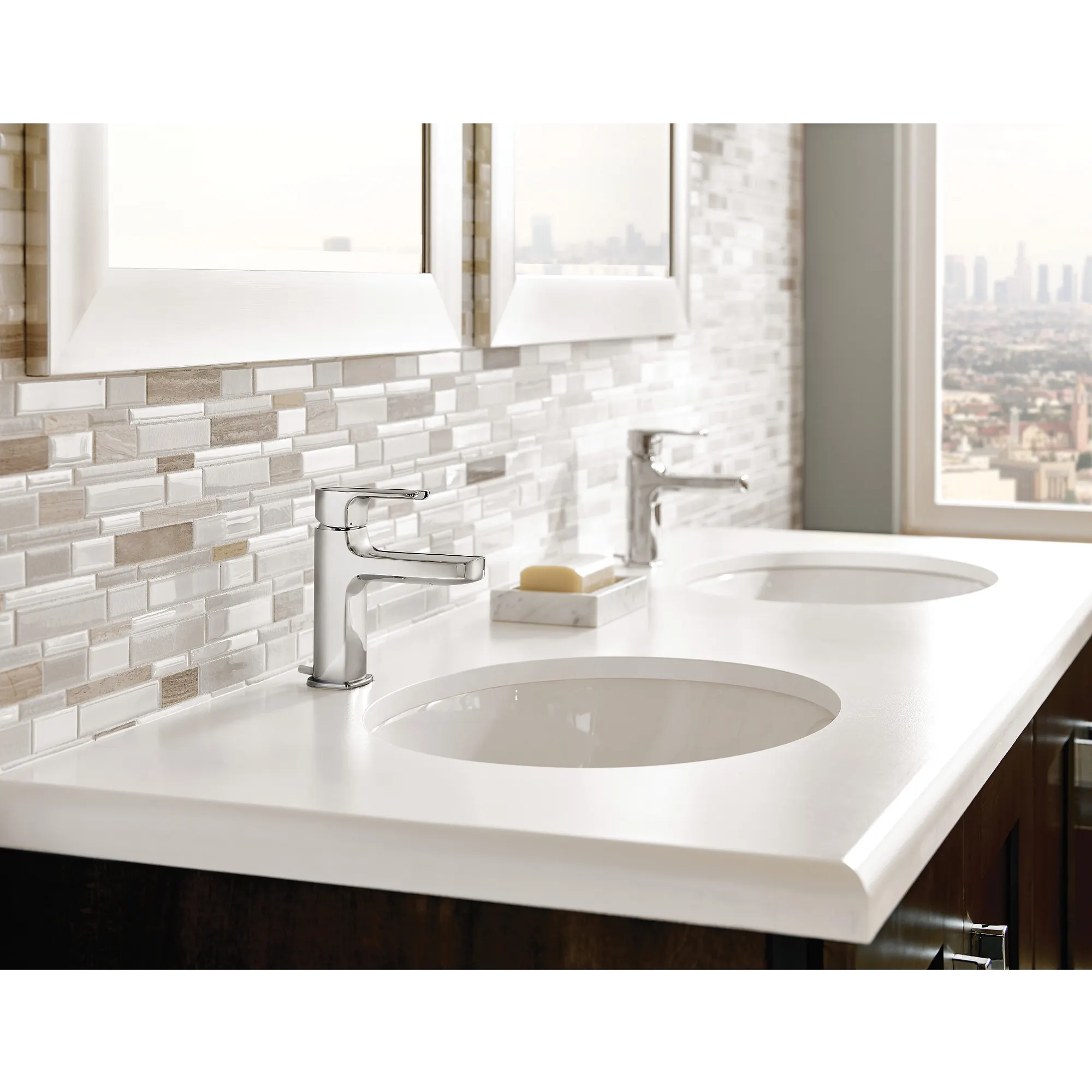Rizon Chrome two-handle high arc bathroom faucet - Image 3
