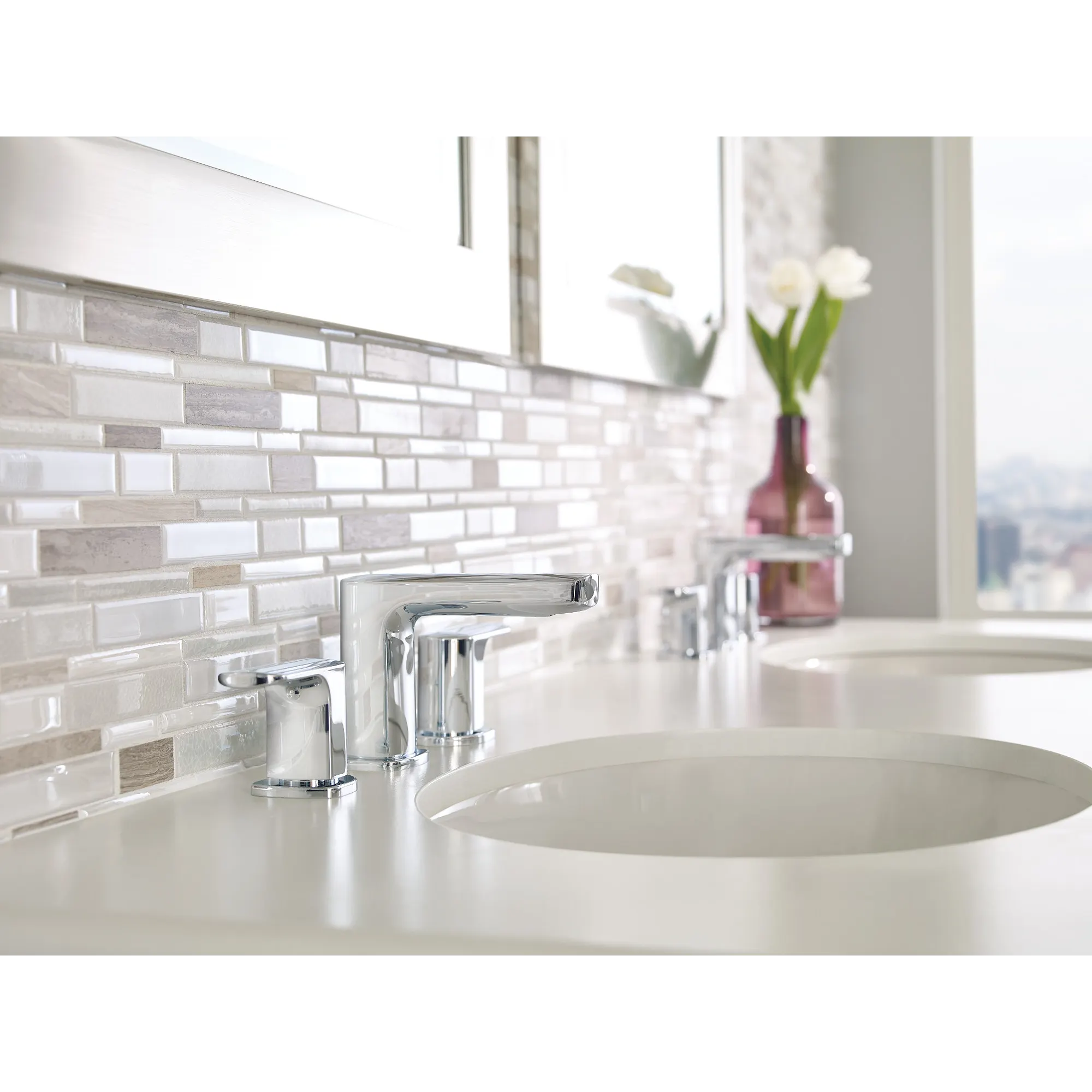 Rizon Chrome two-handle high arc bathroom faucet - Image 4