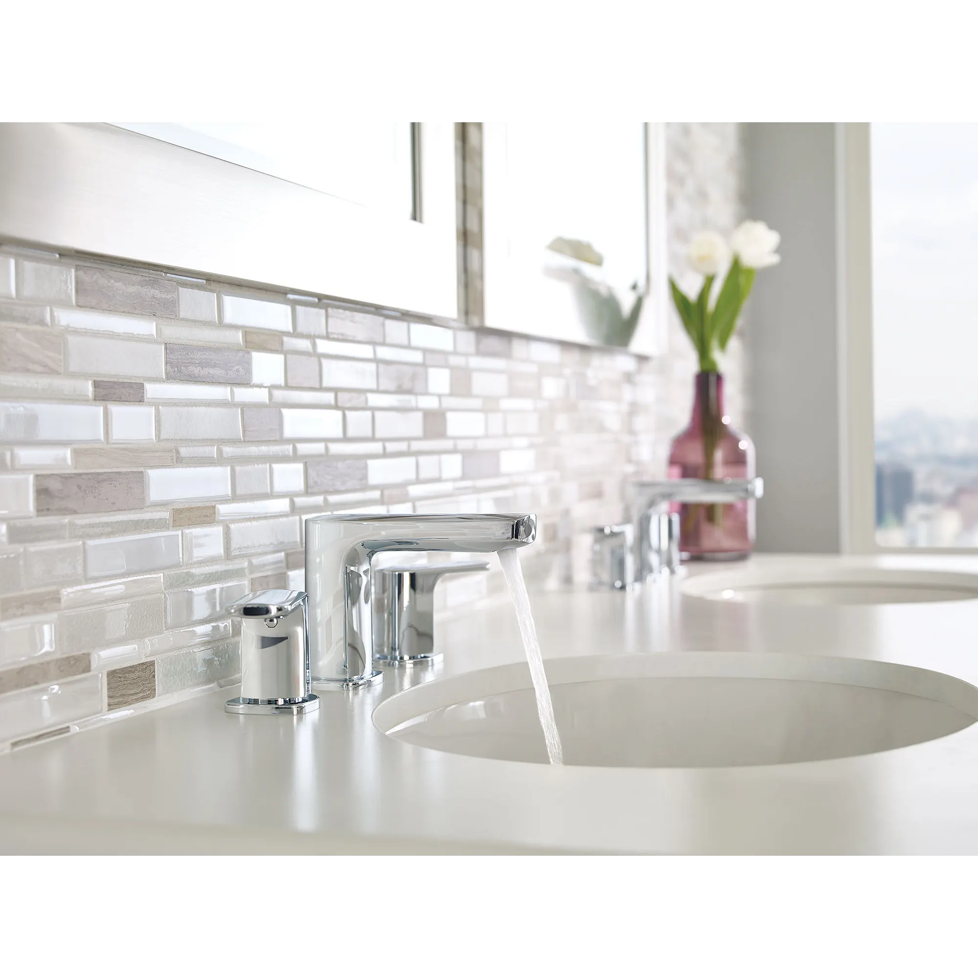 Rizon Chrome two-handle high arc bathroom faucet - Image 6