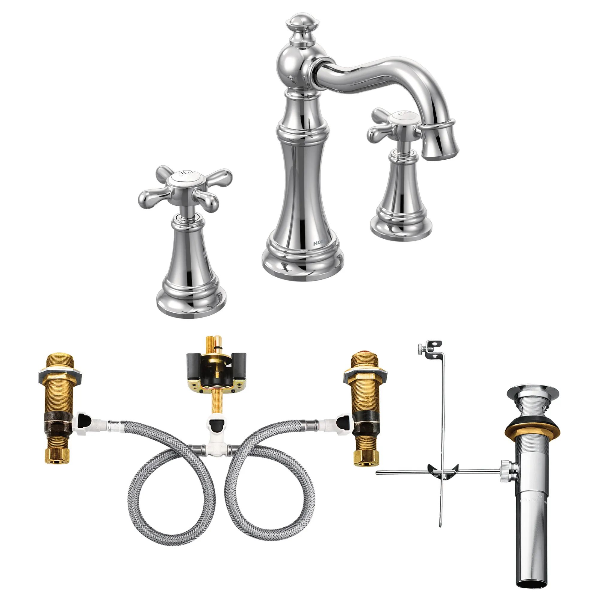 Weymouth Chrome two-handle high arc bathroom faucet - Image 2