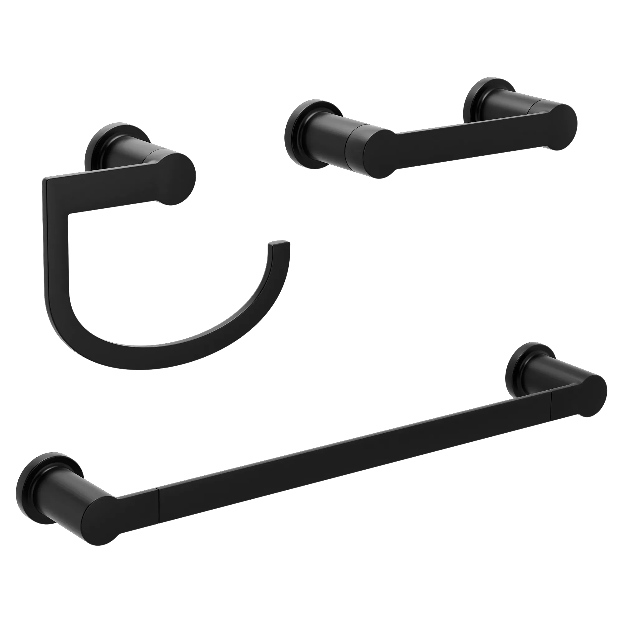 Rinza Matte black pivoting paper holder towel bar towel ring - Image 4