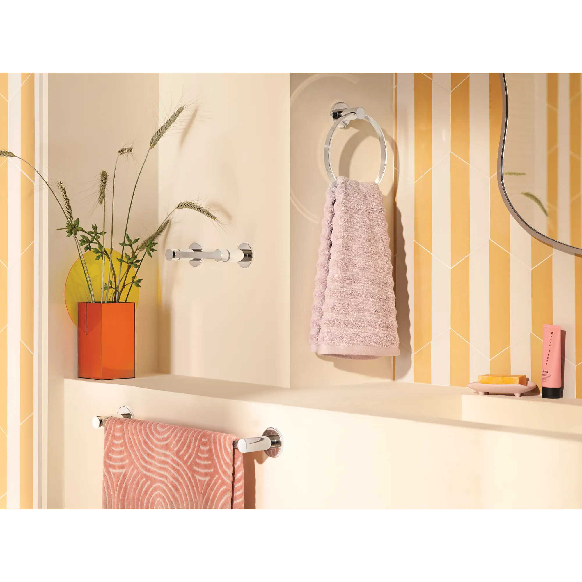 Avri Chrome pivoting paper holder towel bar towel ring - Image 3
