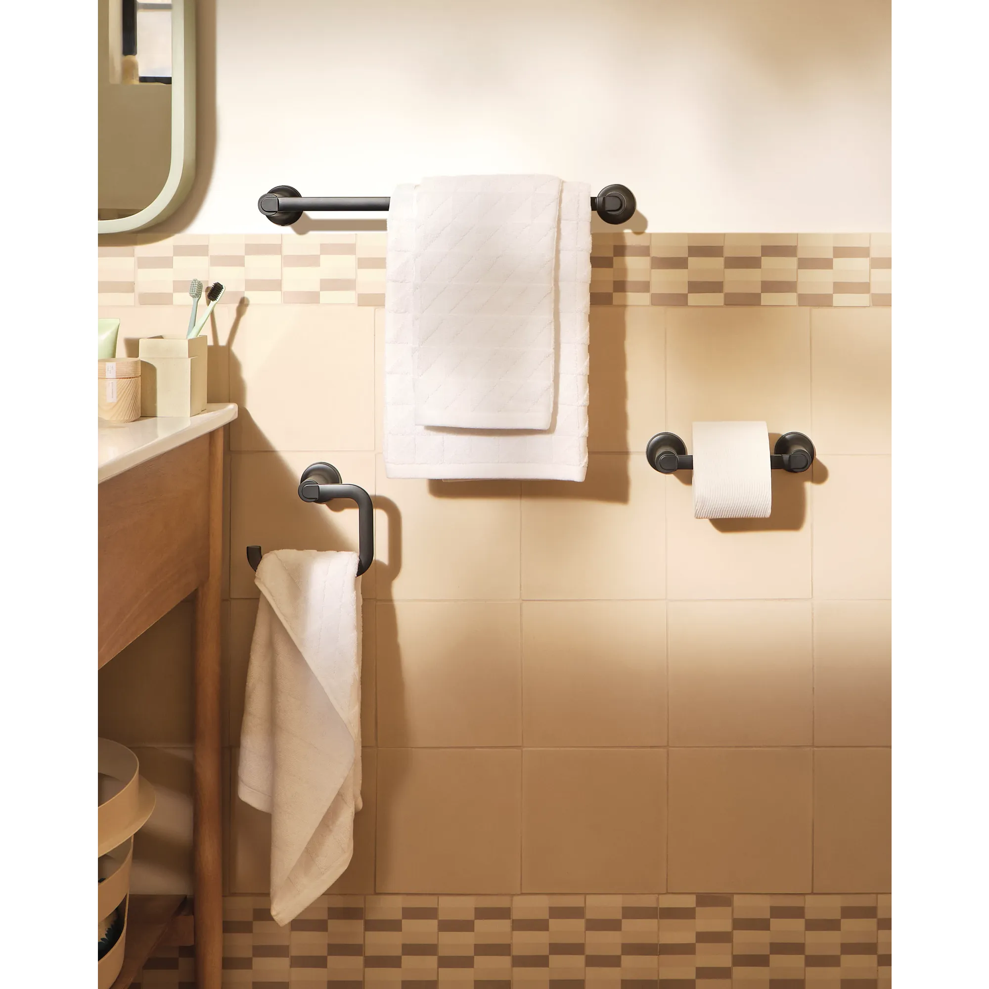 Zyla Chrome pivoting paper holder towel bar towel ring - Image 7