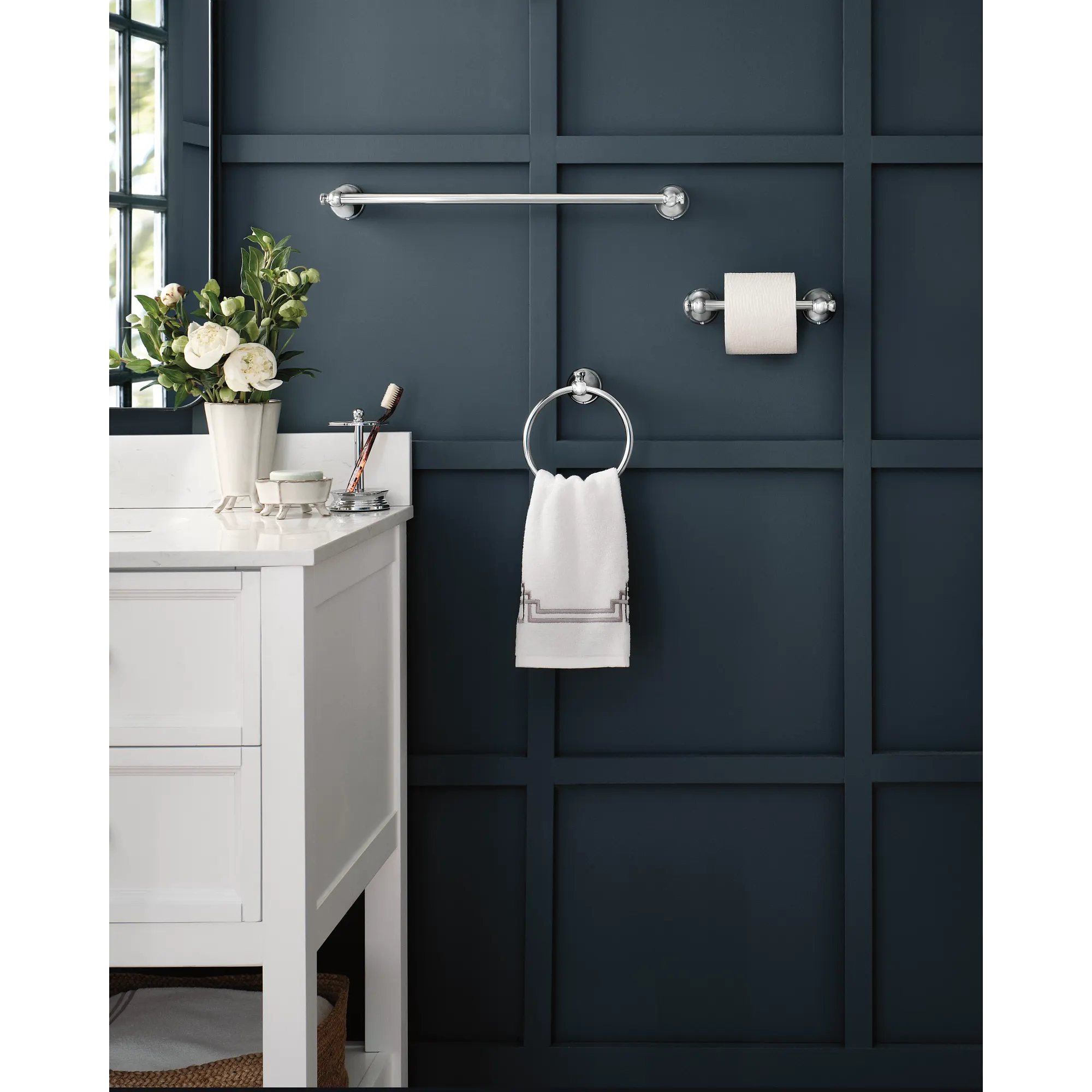 Caldwell Chrome Pivoting Toilet Paper Holder - Image 4
