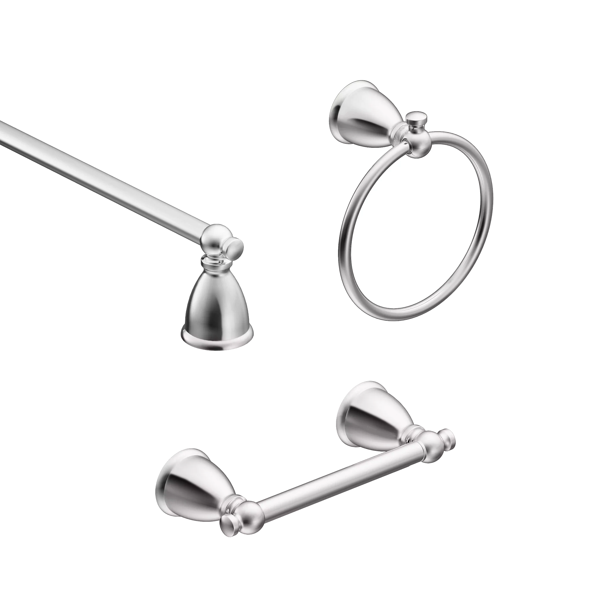 Caldwell 3 Pc Kit: Pivoting Paper Holder, Towel Bar & Towel Ring