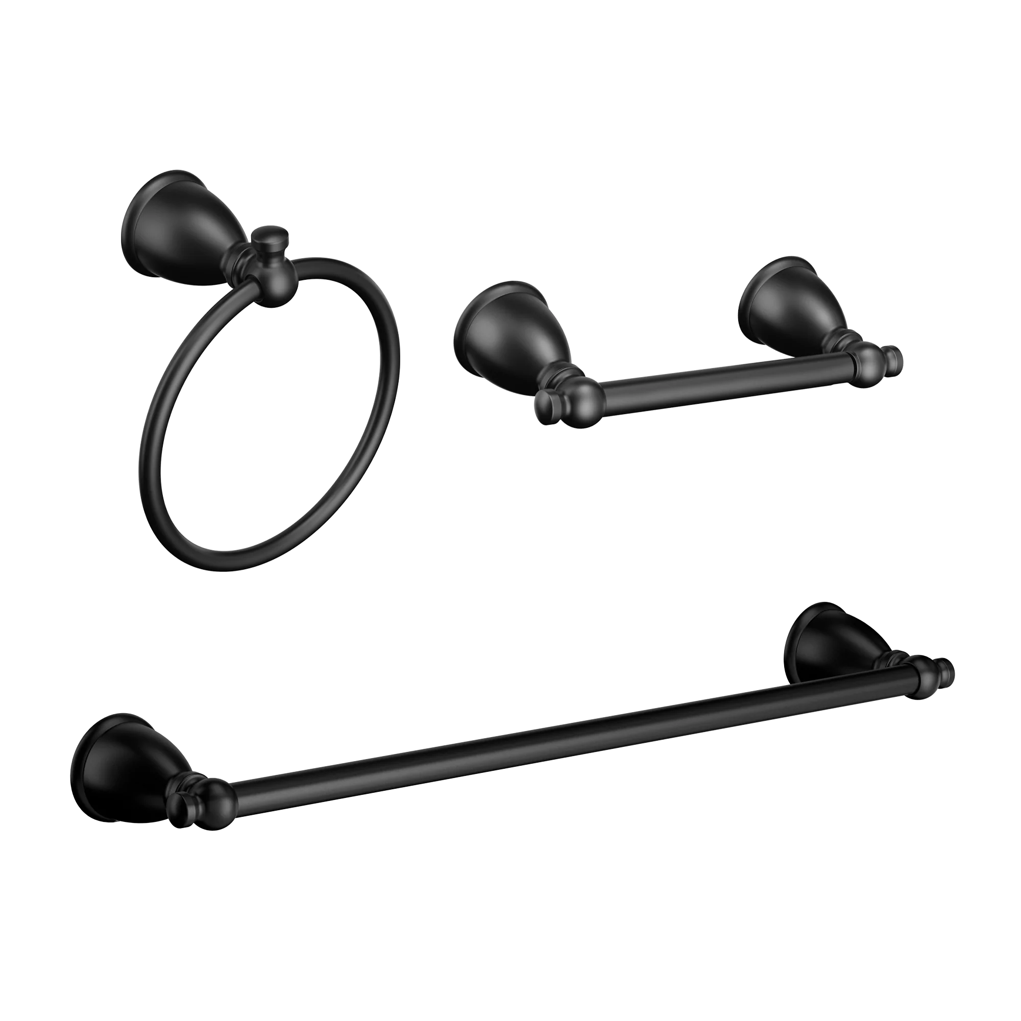 Caldwell 3 Pc Kit: Pivoting Paper Holder, Towel Bar & Towel Ring - Image 3