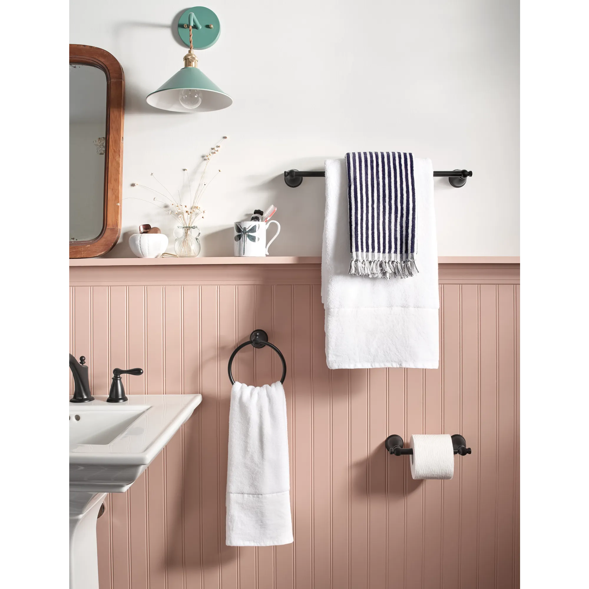 Caldwell 3 Pc Kit: Pivoting Paper Holder, Towel Bar & Towel Ring - Image 4