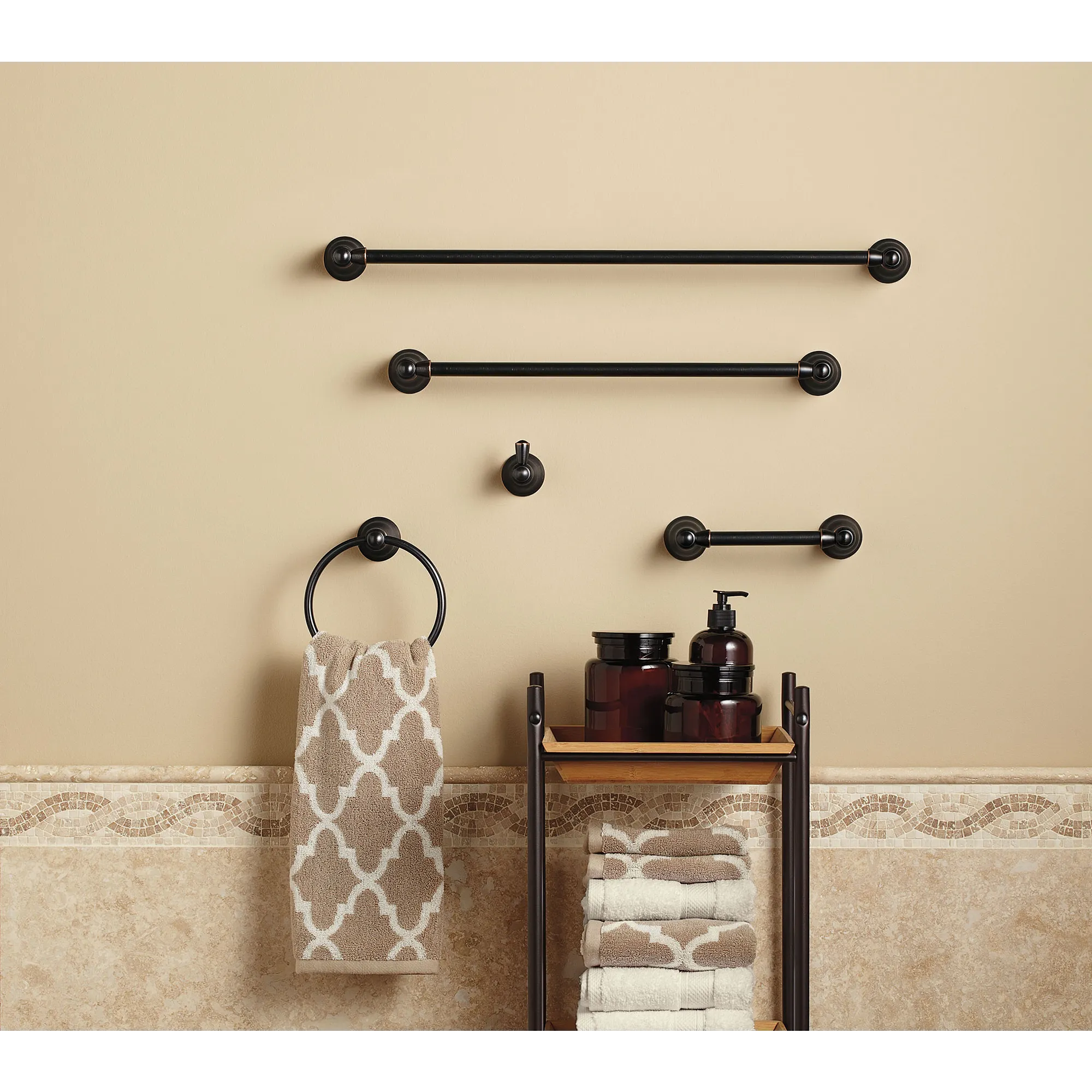 Traditional Chrome 18" Towel Bar - Image 4