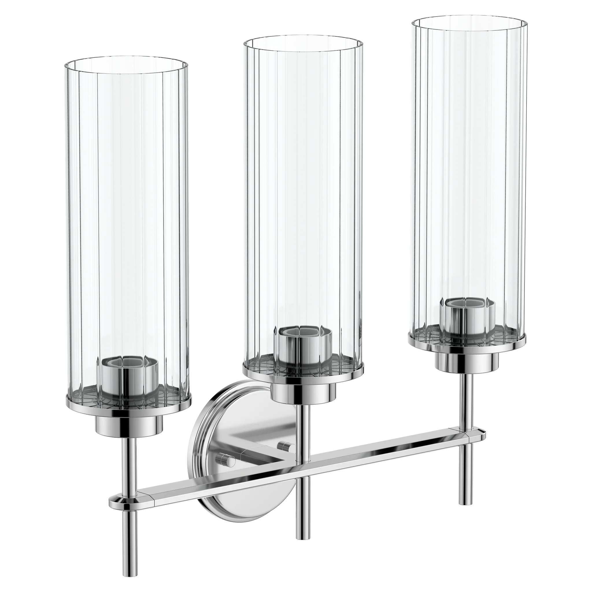 Greenfield Chrome three globe bath light